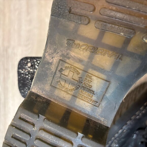 Dr. Martens Black Pascal Combat Boots AW004 Silver Print Sz US 6 - Picture 6 of 9